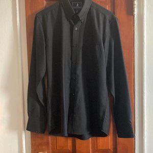 Wool & Prince Black Button Down. 100% Wool. Size Medium Slim Fit